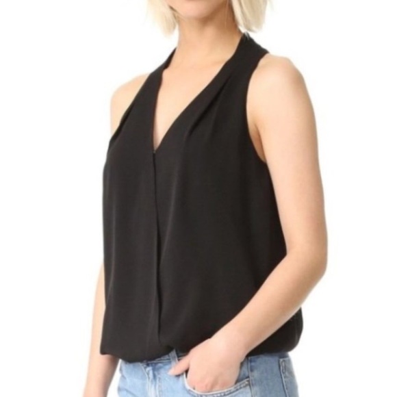 JOIE Naya B Silk Halter Blouse Elegant Black Sleeveless Women Top Criss Cross Sm - Picture 7 of 7